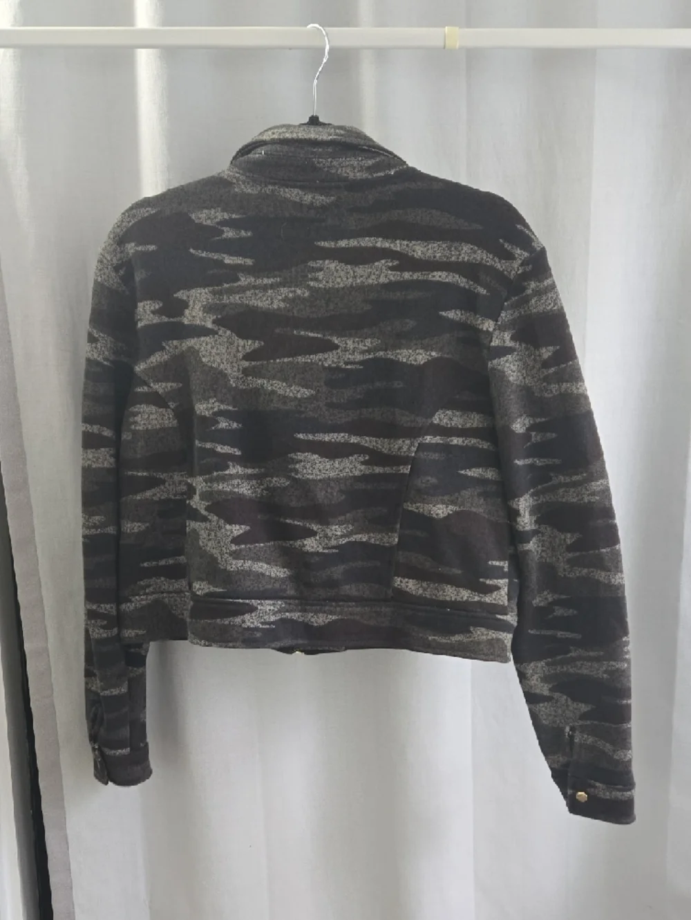 LuLaRoe Black & Gray Camo Moto Jacket - Picture 8 of 11